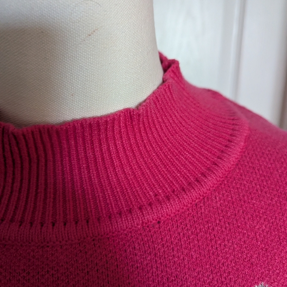 Pink Leopard Print Women's Sweater - Picture 3 of 5